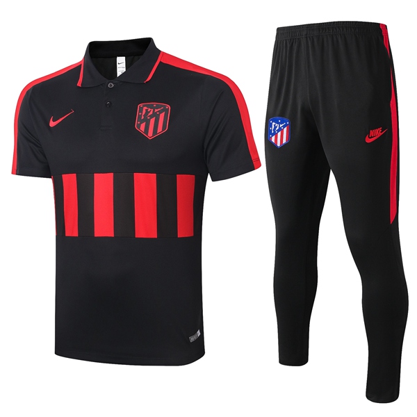 Camiseta Polo Atletico Madrid + Pantalones Negro Rojo 2020/2021