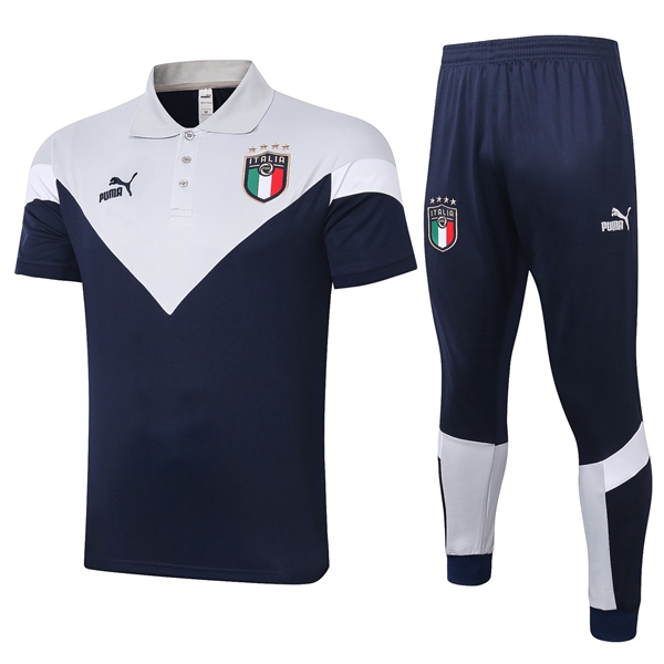 Camiseta Polo Italia + Pantalones Gris Blanca 2020/2021