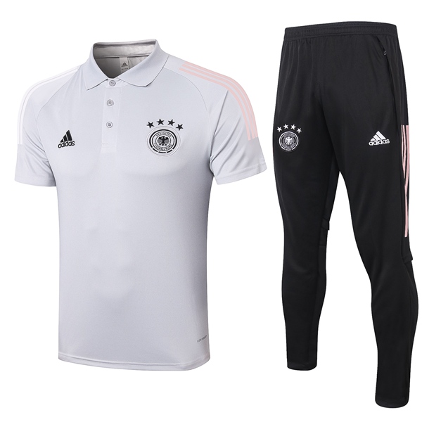 Camiseta Polo Alemania + Pantalones Gris Claro 2020/2021