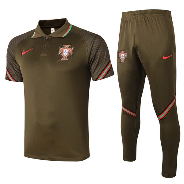 Camiseta Polo Portugal + Pantalones Marron 2020/2021