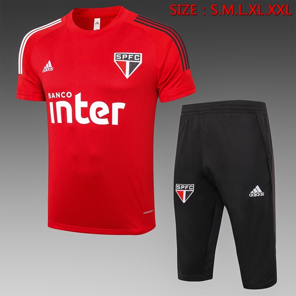 Camiseta Entrenamiento Sao Paulo FC + Pantalones 3/4 Rojo 2020/2021