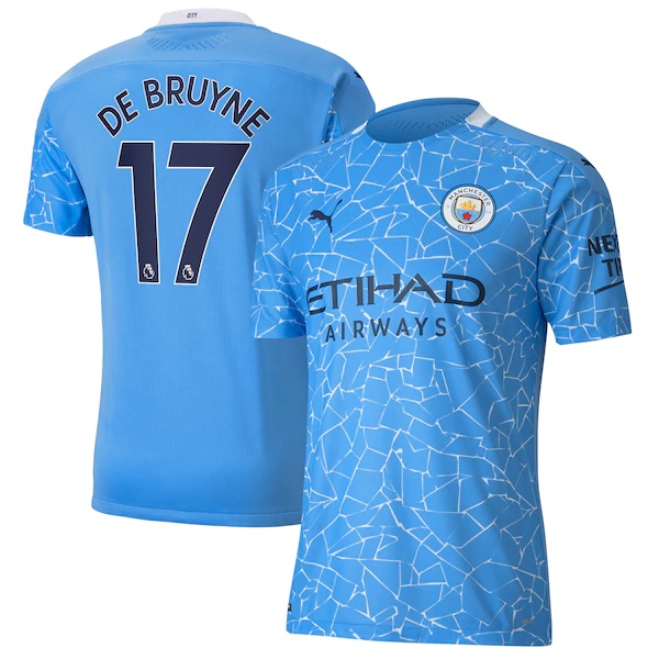 Camisetas De Futbol Manchester City (De Bruyne 17) Titular 2020/2021