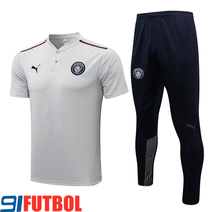 Camiseta Polo Manchester City + Pantalones Gris /Negro 2021/2022