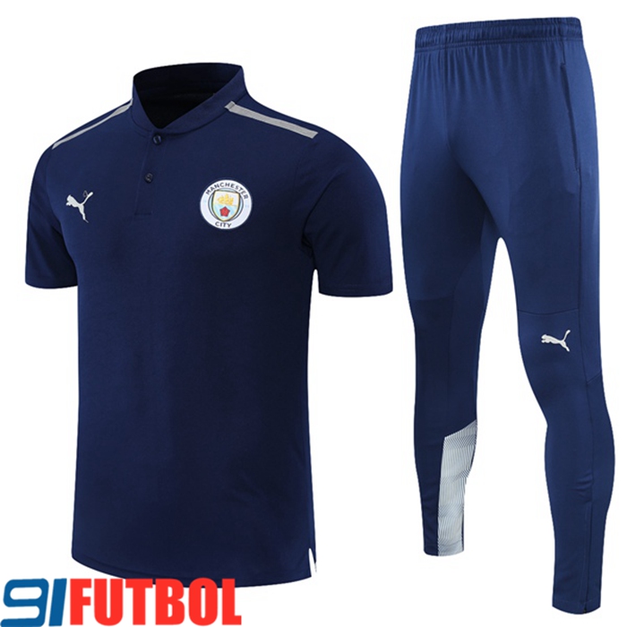Camiseta Polo Manchester City + Pantalones Gris /Azul Marino 2021/2022