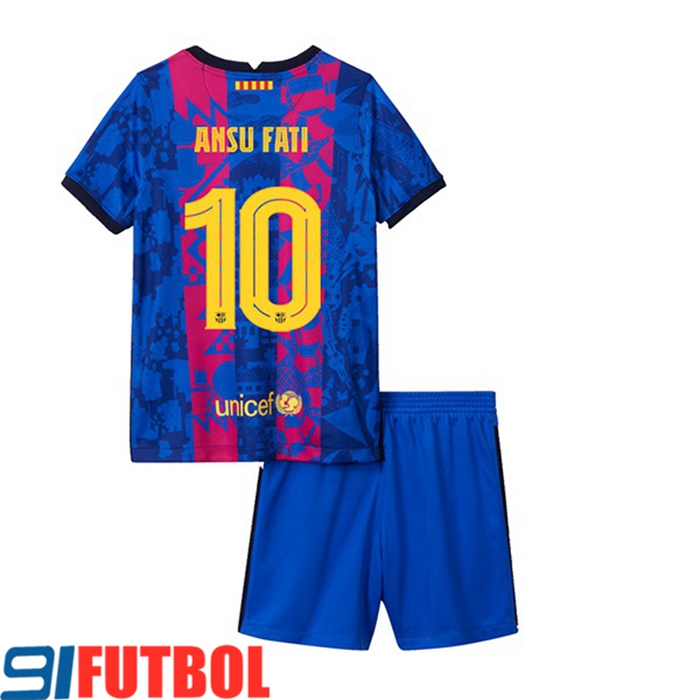 Camiseta FC Barcelona (Ansu Fati 10) Ninos Tercero 2021/2022