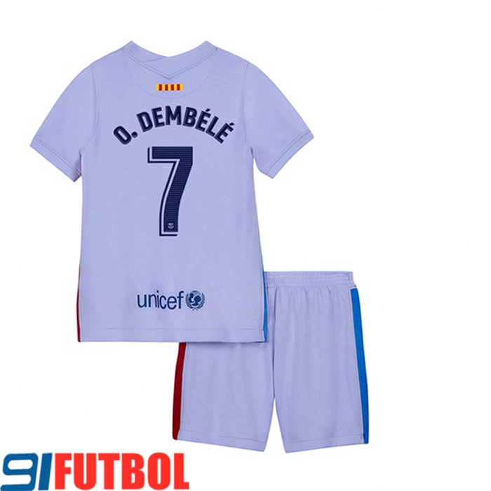 Camiseta FC Barcelona (Ousmane Dembele 7) Ninos Alternativo 2021/2022