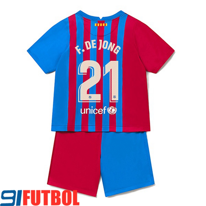 Camiseta FC Barcelona (F.DE JONG 21) Ninos Titular 2021/2022