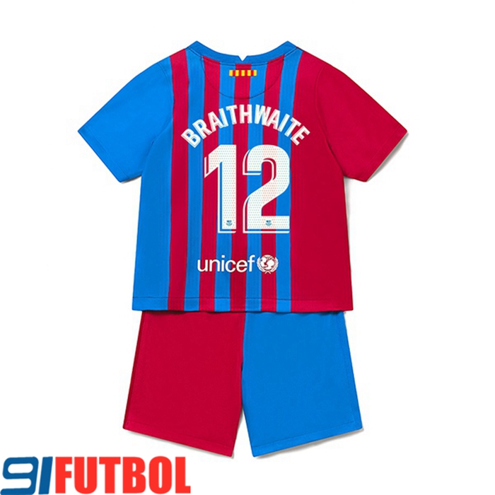 Camiseta FC Barcelona (Martin Brathwaite 12) Ninos Titular 2021/2022