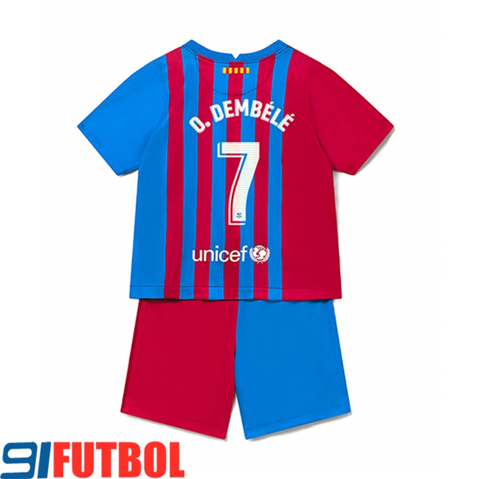 Camiseta FC Barcelona (Ousmane Dembele 7) Ninos Titular 2021/2022