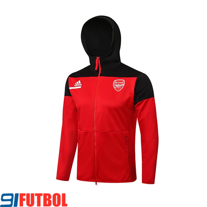 Chaqueta Con Capucha FC Arsenal Negro/Rojo 2021/2022
