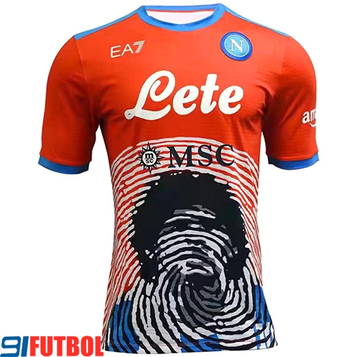 Camiseta Futbol SSC Napoli Maradona Rojo Special Version 2022/2023