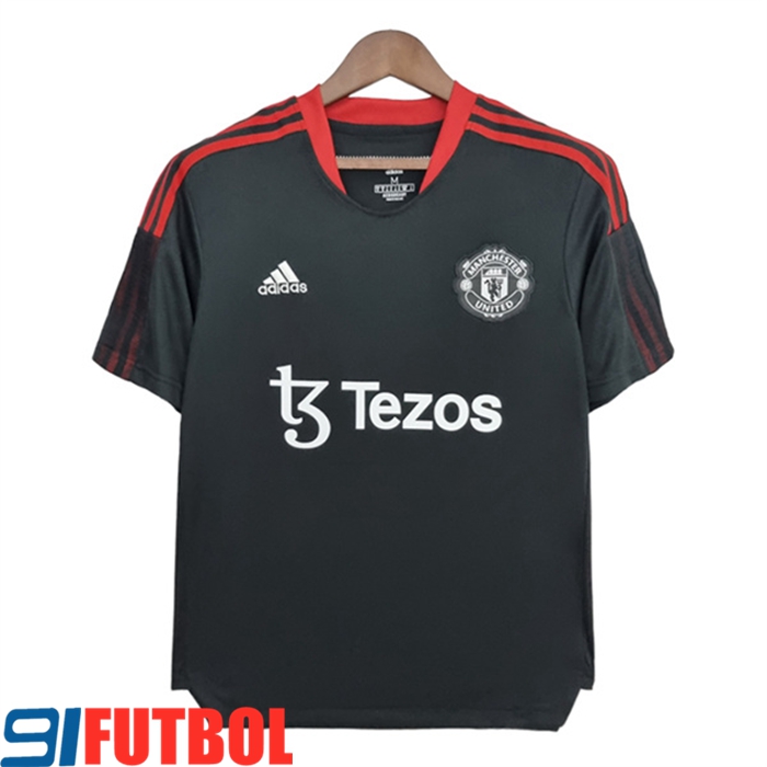 Camiseta Entrenamiento Manchester United Tezos Negro 2022/2023