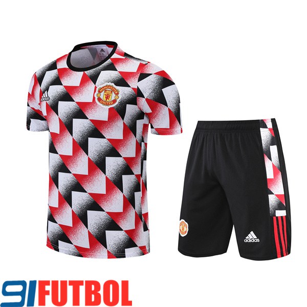 Camiseta Entrenamiento +Cortos Manchester United Negro/Rojo 2022/2023