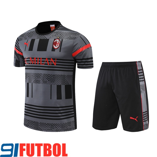 Camiseta Entrenamiento +Cortos AC Milan Gris 2022/2023