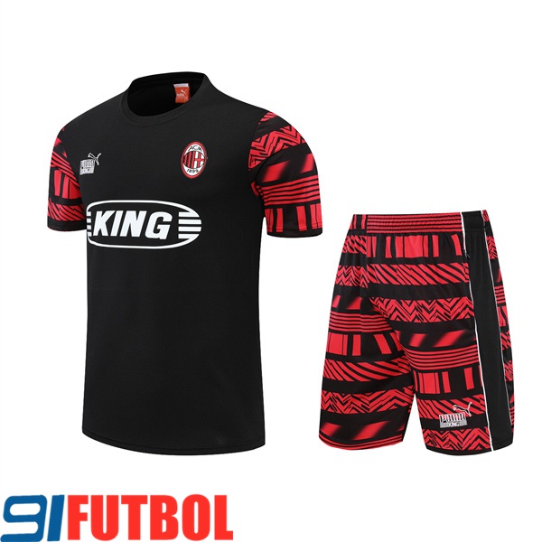 Camiseta Entrenamiento +Cortos AC Milan Negro 2022/2023