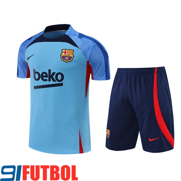 Camiseta Entrenamiento +Cortos FC Barcelona Azul 2022/2023