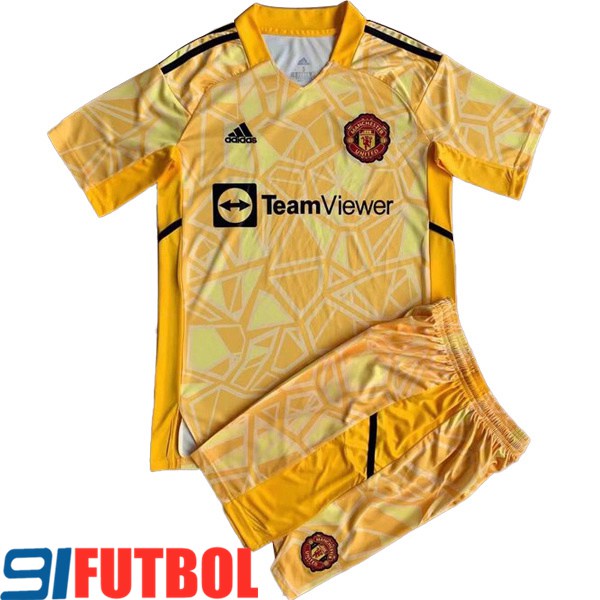 Camisetas De Futbol Manchester United Ninos Portero Amarillo 2022/2023