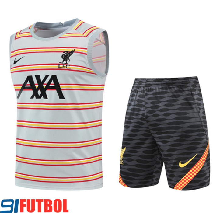Camiseta Entrenamiento sin mangas + Cortos FC Liverpool Gris 2022/2023