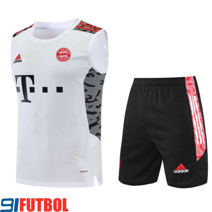 Camiseta Entrenamiento sin mangas + Cortos Bayern Munich Blanco 2022/2023