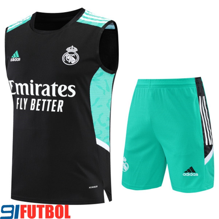Camiseta Entrenamiento sin mangas + Cortos Real Madrid Negro 2022/2023