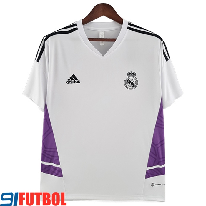 Camiseta Entrenamiento Real Madrid Blanco/Pourpre 2022/2023