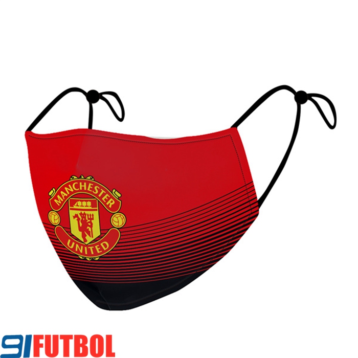 Mascarilla Futbol Manchester United Rojo/Negro Reutilisable