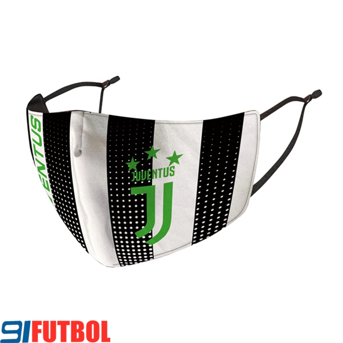 Mascarilla Futbol Juventus Negro/Blanco Reutilisable