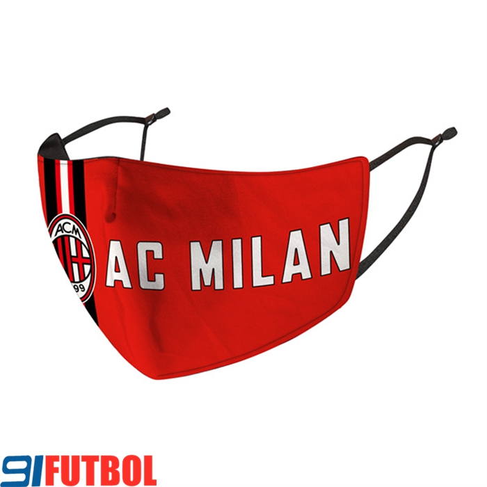 Mascarilla Futbol AC Milan Rojo Reutilisable