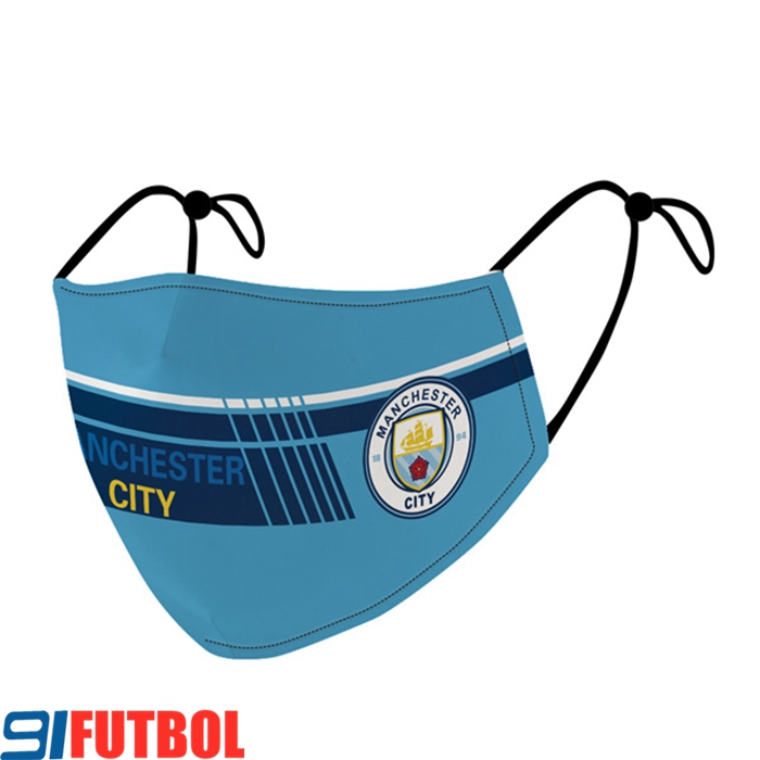 Mascarilla Futbol Manchester City Azul Reutilisable