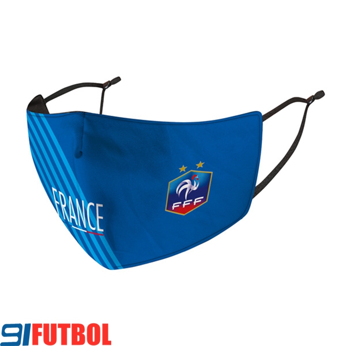 Mascarilla Futbol Francia Azul Reutilisable
