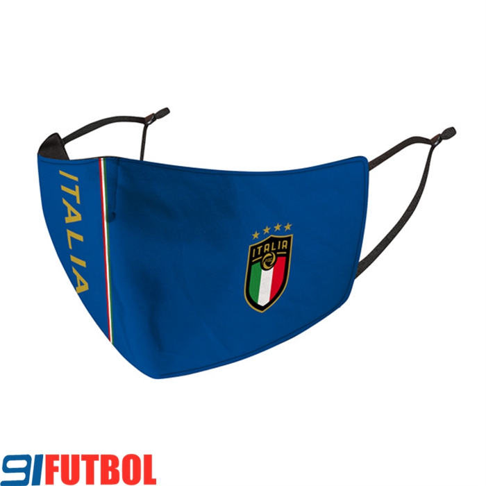 Mascarilla Futbol Italia Azul Reutilisable