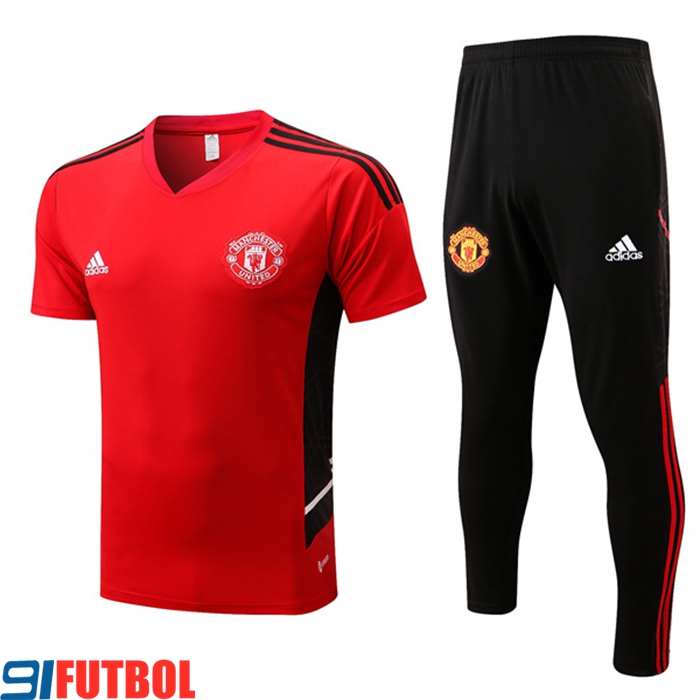 Camiseta Entrenamiento Manchester United + Pantalones Negro 2022/2023