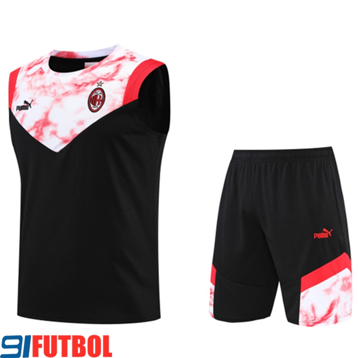 Camiseta Entrenamiento sin mangas + Cortos AC Milan Negro 2022/2023