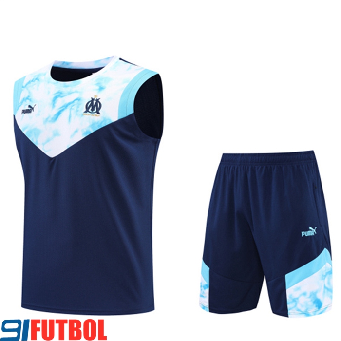 Camiseta Entrenamiento sin mangas + Cortos Marsella OM Azul marino 2022/2023