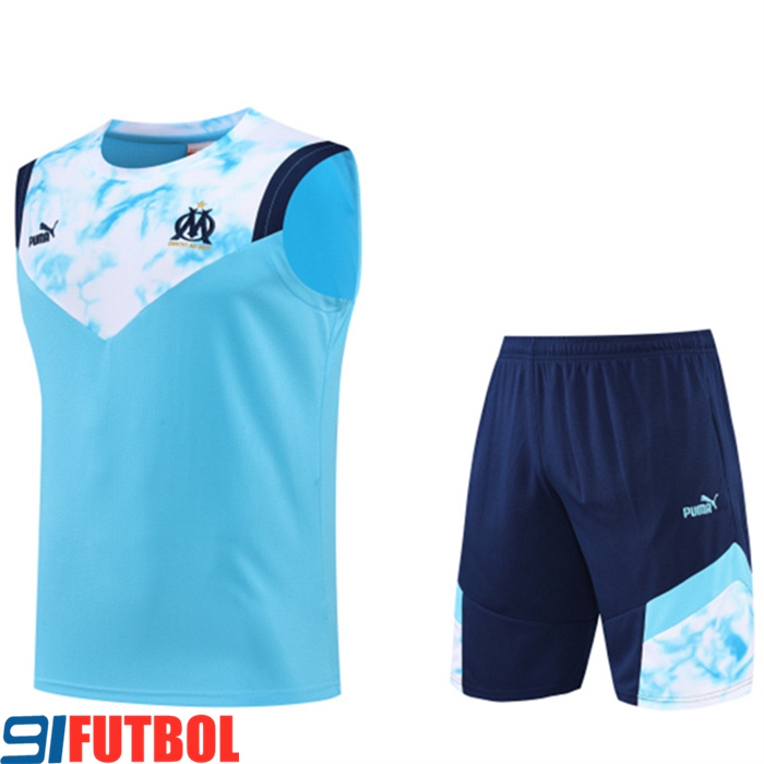 Camiseta Entrenamiento sin mangas + Cortos Marsella OM Azul 2022/2023