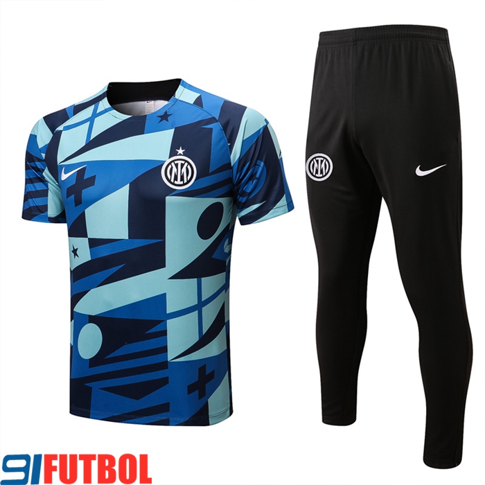 Camiseta Entrenamiento + Pantalones Inter Milan Azul/Verde 2022/2023