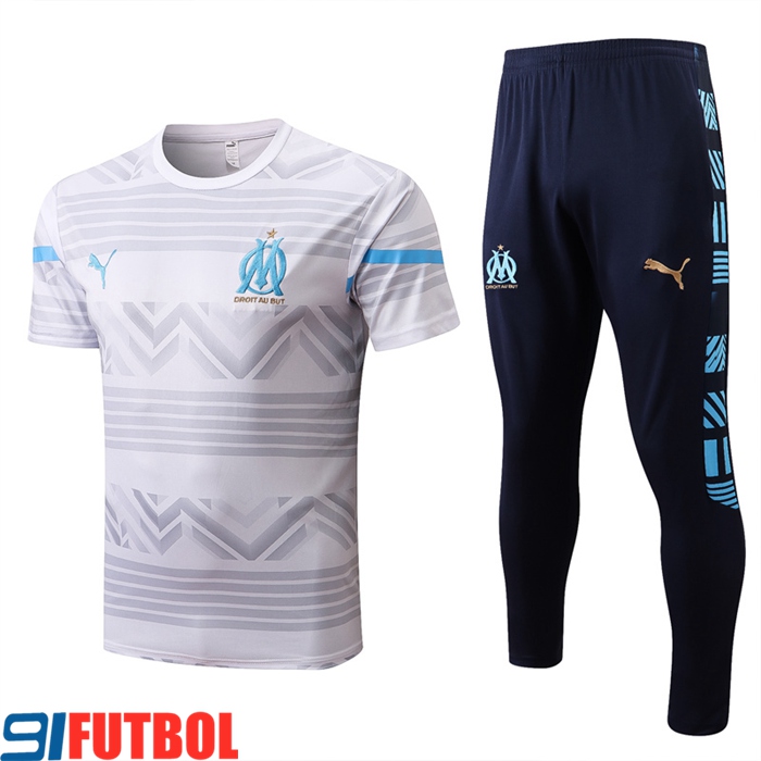 Camiseta Entrenamiento + Pantalones Marsella OM Blanco 2022/2023