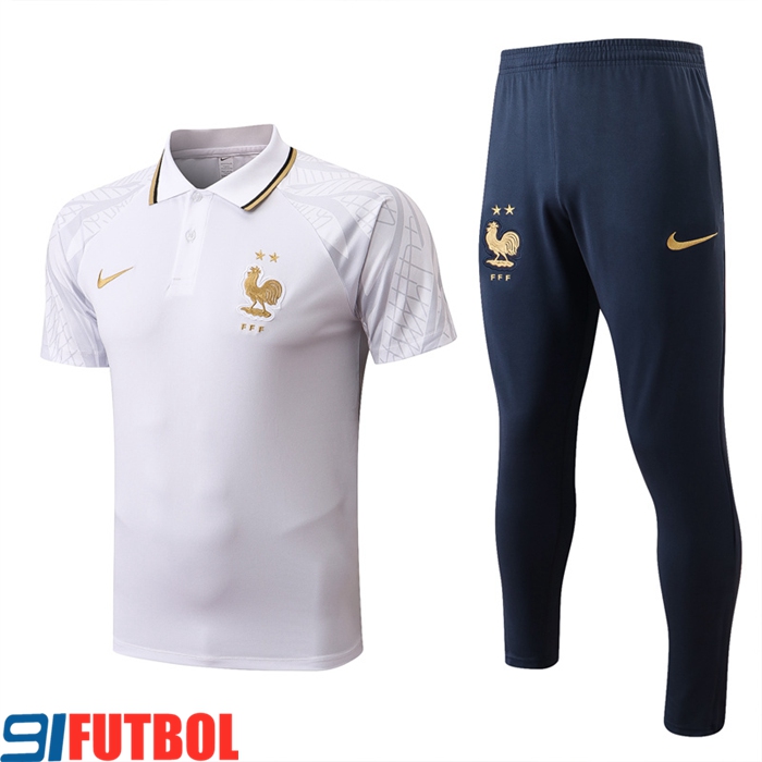 Camiseta Polo Francia Blanco 2022/2023