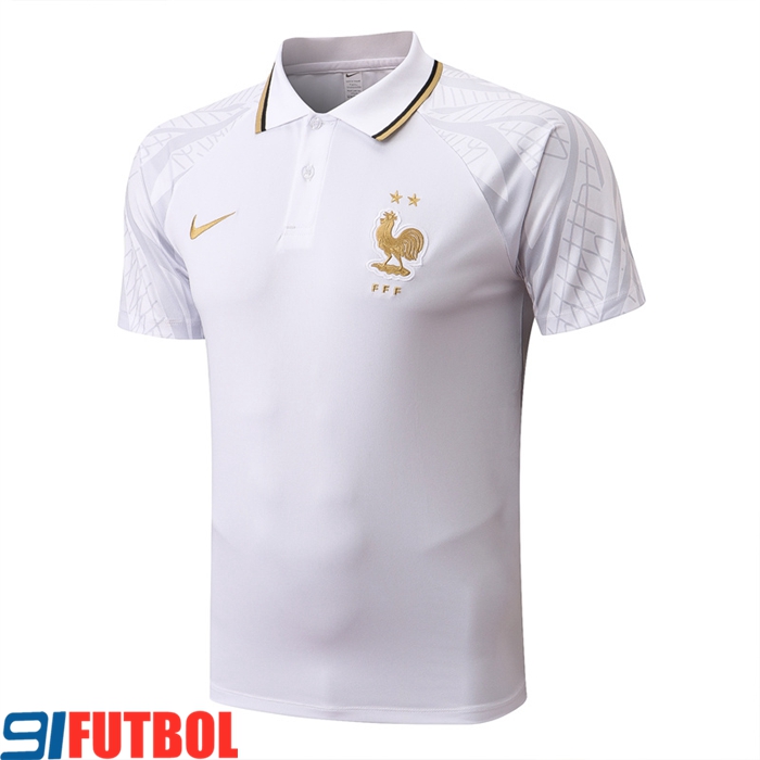 Camiseta Polo Francia Blanco 2022/2023