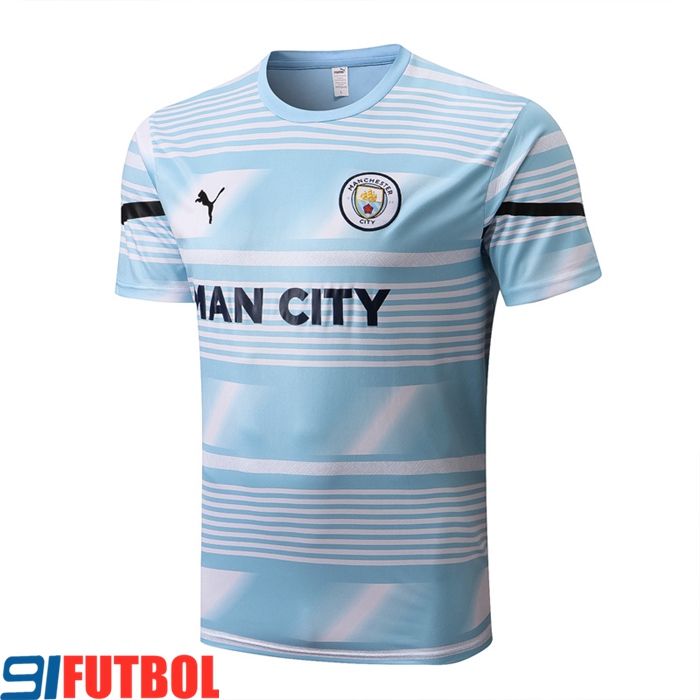 Camiseta Entrenamiento Manchester City Azul/Blanco 2022/2023