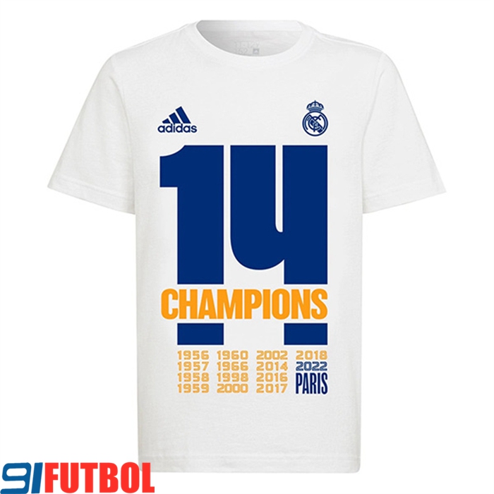 Camiseta Entrenamiento Real Madrid UCL Champions 14 Blanco