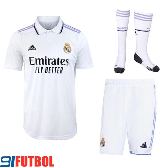 Camisetas De Futbol Real Madrid Primera (Cortos + Calcetines) 2022/2023