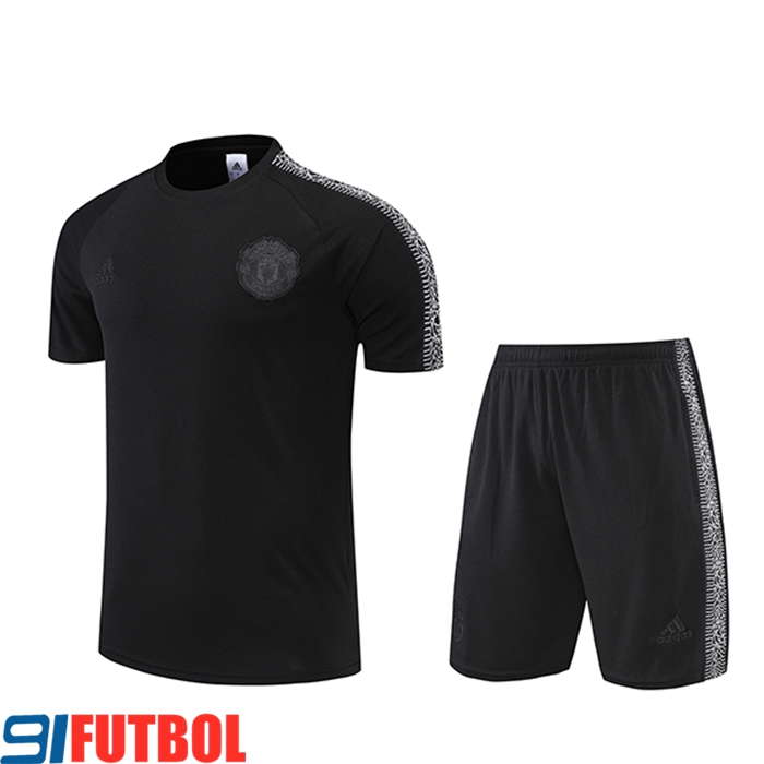 Camiseta Entrenamiento + Cortos Manchester United Negro 2022/2023