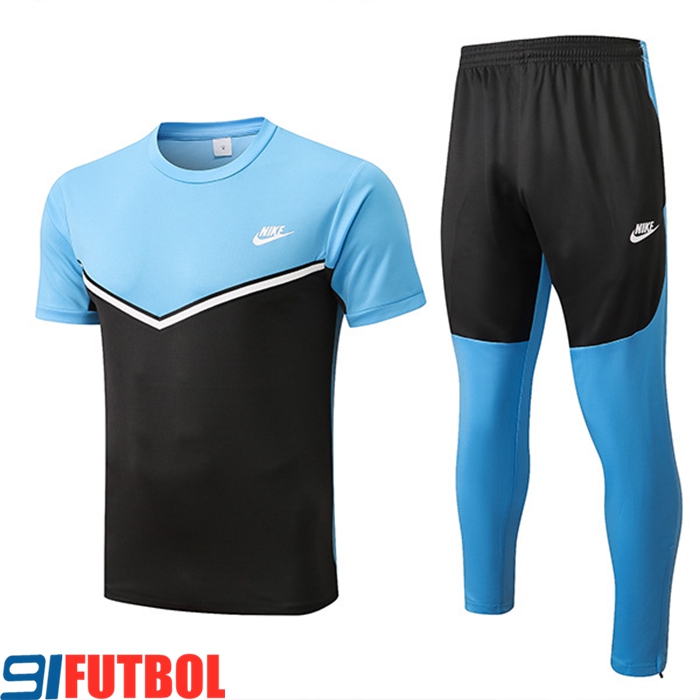 Camiseta Entrenamiento + Pantalones Nike Negro/Azul 2022/2023