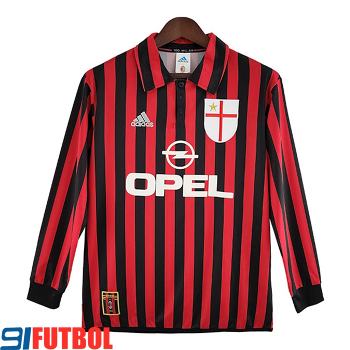 Camisetas De Futbol AC Milan Retro Primera Manga Larga 1999/2000