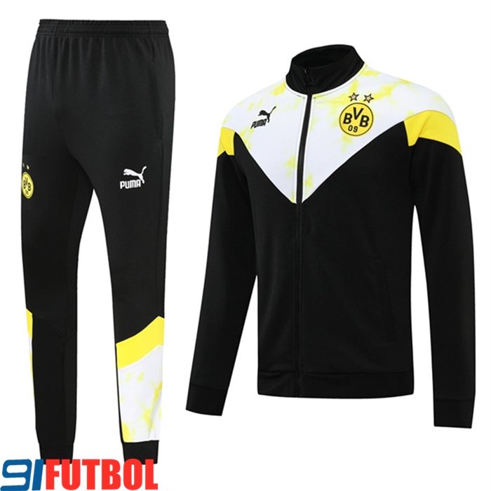 Chandal Equipos De Futbol - Chaquetas Dortmund BVB Negro/Blanco 2022/2023