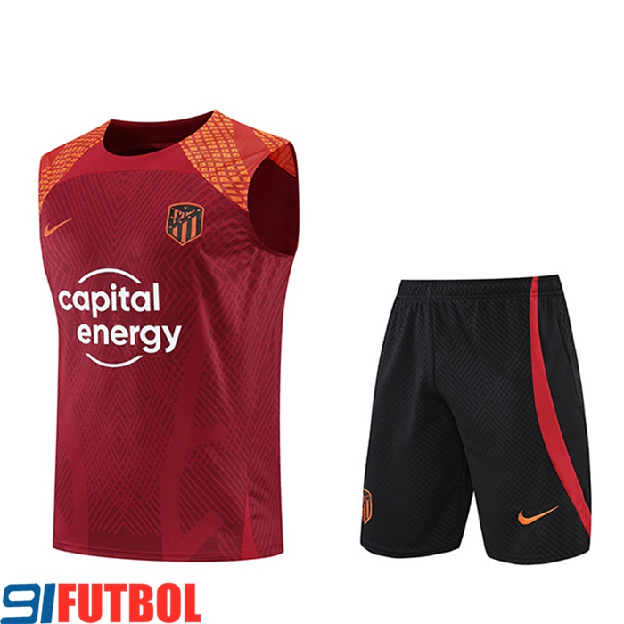 Camiseta Entrenamiento sin mangas + Cortos Atletico Madrid Marrón 2022/2023