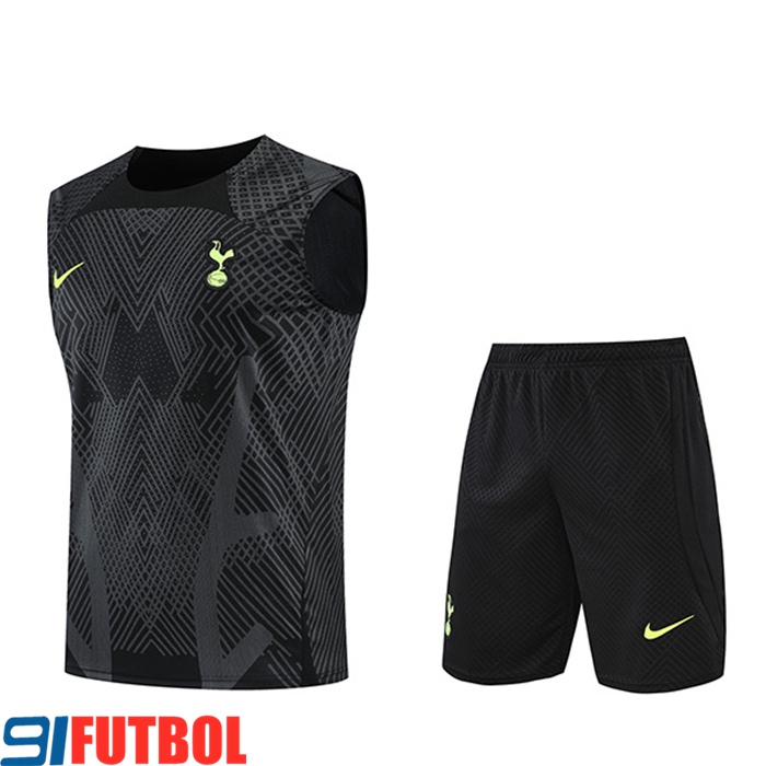 Camiseta Entrenamiento sin mangas + Cortos Tottenham Hotspur Gris/Negro 2022/2023