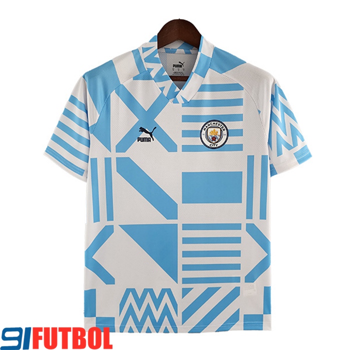 Camiseta Entrenamiento Manchester City Blanco/Azul 2022/2023