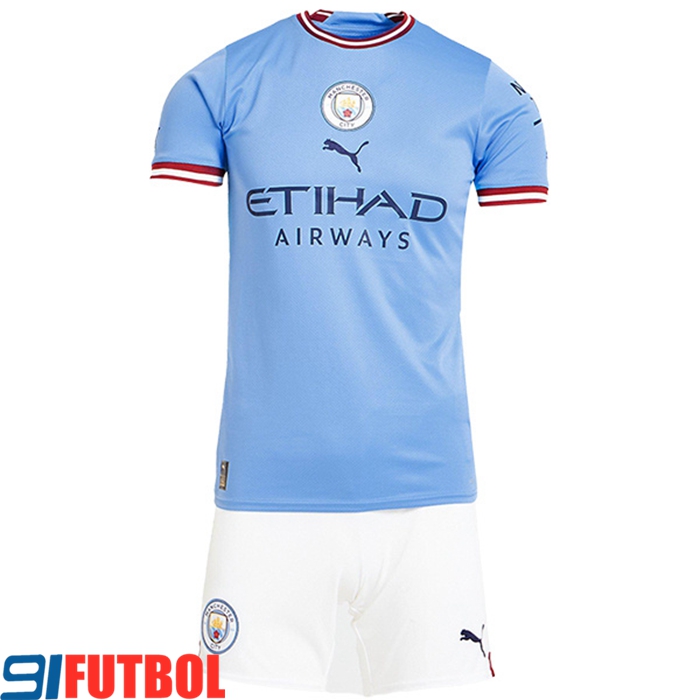 Nueva Camisetas De Futbol Manchester City Ninos Primera 2022/2023